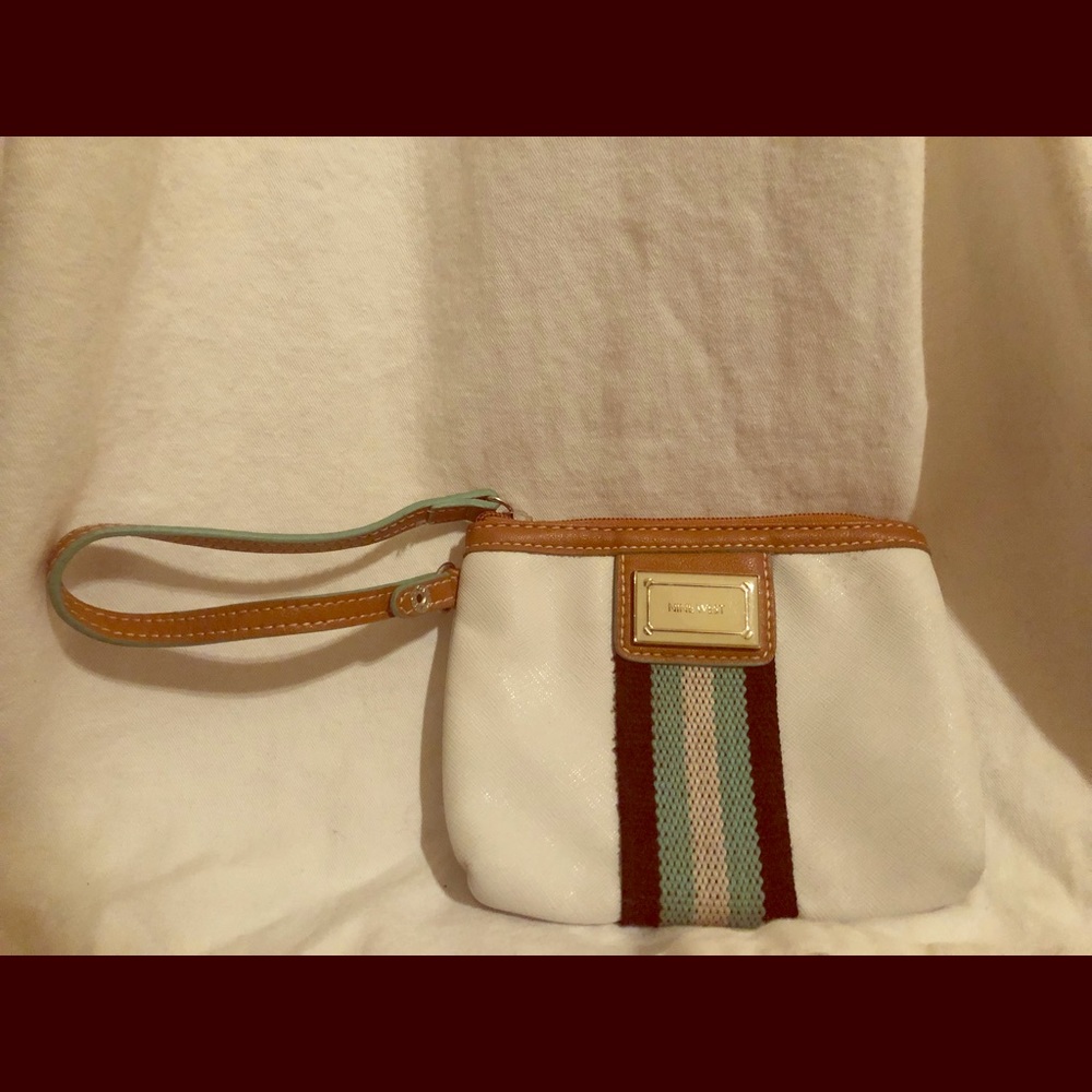 NINE WEST white wristlet wallet